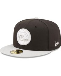 KTZ - Black And Gray Philadelphia 76ers Two-tone Color Pack 59fifty Fitted Hat - Lyst
