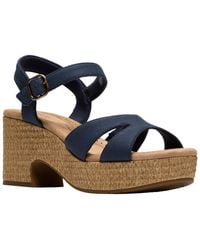 Clarks - Nerisa Twist Round Toe Wedge Sandals - Lyst