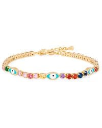 Macy's - Multi Color Stone Enamel Evil Eye Bracelet - Lyst