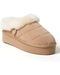 Dearfoams - Fireside By Bendigo Genuine Shearling Quilted Platform Clog Slipper - Lyst