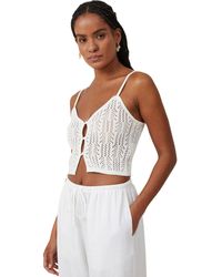 Cotton On - Summer Knit Mesh Cami Top - Lyst