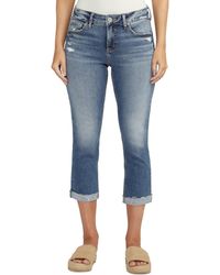 Silver Jeans Co. - Elyse Mid-rise Stretch Capri Jeans - Lyst