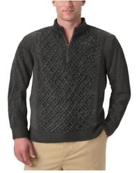 Kingsize - Big & Tall Soft Cable Knit 1/4 Zip Sweater - Lyst
