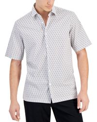 Alfani - Regular-fit Geo-print Button-down Shirt - Lyst
