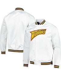 Mitchell & Ness - Golden State Warriors Hardwood Classics Throwback Wordmark Raglan Full-snap Jacket - Lyst