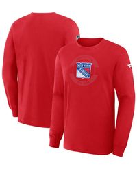 Fanatics - New York Rangers Authentic Pro Property Of Practice Long Sleeve T-shirt - Lyst