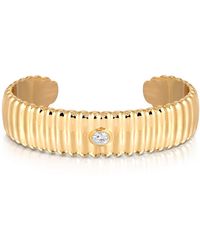 Ettika - Ribbed Crystal Statement Cuff - Lyst
