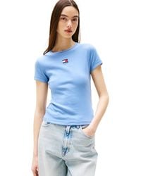 Tommy Hilfiger - Badge Logo Ribbed T-shirt - Lyst