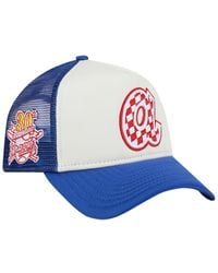 KTZ - White/royal Atlanta Braves Checkered Flag A-frame Trucker 9forty Adjustable Hat - Lyst