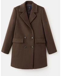 Mango - Double-breasted Wool Blend Coat - Lyst