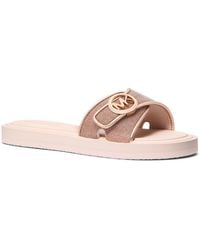Michael Kors - Open Toe Mk Pool Slides Sandals - Lyst
