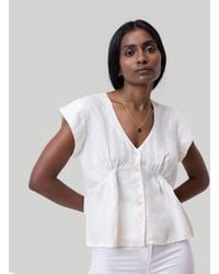 REISTOR - Deep V-neck Short Top - Lyst