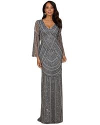 Lara - Long Sleeve Beaded Gown - Lyst