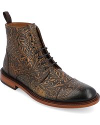 Taft - Rome Embossed Leather Cap Toe Lace-up Boot - Lyst