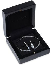 Givenchy - Silver-tone 2-pc. Set Stone Scatter Cluster Cuff Bangle Bracelet & Matching Drop Earrings - Lyst