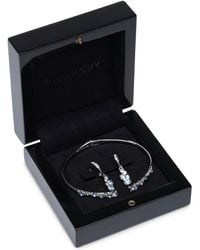 Givenchy - Silver-tone 2-pc. Set Stone Scatter Cluster Cuff Bangle Bracelet & Matching Drop Earrings - Lyst