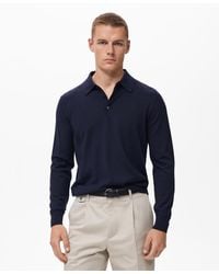 Mango - Wool Knitted Polo Sweater - Lyst