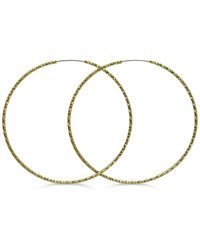 Guess - Textured Endless Wire Hoop Earring Goldtone - Lyst