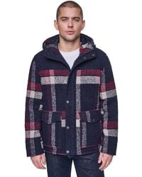 Levi's - Wool Blend Plaid Hooded Jacket - Lyst