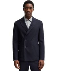 BOSS - Boss By Patterned Wool-blend Slim-fit Blazer - Lyst