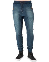 Level 7 - Premium Knit Denim jogger Jeans Drop Crotch Whisker Zipper Pockets - Lyst