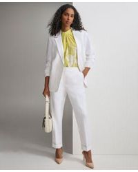 Calvin Klein - One Button Linen Blend Blazer Ankle Pant - Lyst