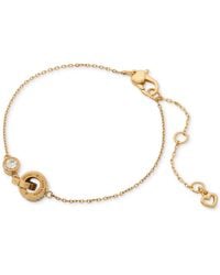 Kate Spade - Gold-tone Set-in Stone Interlink Bracelet - Lyst