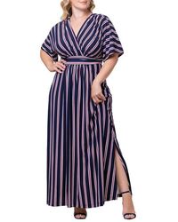 Kiyonna - Plus Size Vienna Kimono Sleeve Long Maxi Dress - Lyst