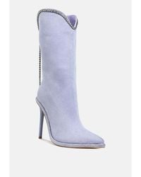 LONDON RAG - Ashipa Diamante Chain Detail Calf Boots - Lyst