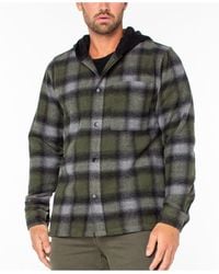 Sanctuary Check Hooded Overshirt With Fleece - Multicolor