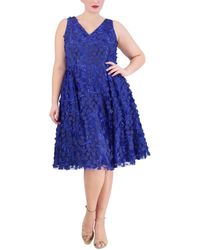 Eliza J - Plus Size 3d Floral Sleeveless Midi Dress - Lyst
