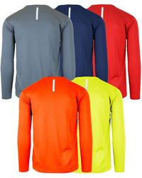 Galaxy By Harvic - Long Sleeve Moisture-wicking Performance Crew Neck Tee -5 Pack - Lyst