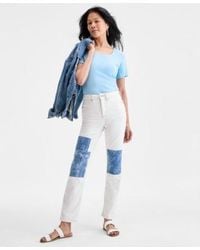 Style & Co. - Style Co. Patchwork High Rise Straight Leg Jeans Exclusively At Macys 2p 18 - Lyst