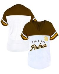 Fanatics - Profile White/brown San Diego Padres Plus Size Two-stripe V-neck T-shirt - Lyst