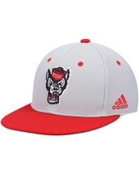adidas - Gray And Red Nc State Wolfpack On-field Baseball Fitted Hat - Lyst