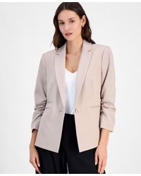 Tahari - Ruched-sleeve One-button Blazer - Lyst