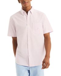 Nautica - Striped Seersucker Short Sleeve Button-down Shirt - Lyst