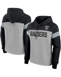 Fanatics - Heather Gray/black Las Vegas Raiders Bold Play Call Pullover Hoodie - Lyst