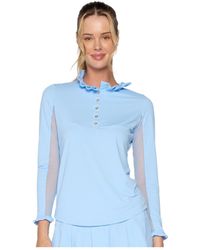G Lifestyle Clothing - G Lifestyle Long Sleeve Ruffle Top With Buttons - Lyst
