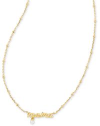 Kendra Scott - 14k Gold-plated Cultured Freshwater Pearl Mama Script 19" Adjustable Pendant Necklace - Lyst