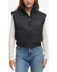Calvin Klein - Extended-shoulder Cropped Puffer Vest - Lyst
