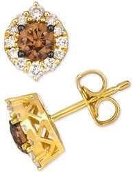 Le Vian - Chocolate Diamond & Nude Diamond Halo Stud Earrings (3/4 Ct. T.w. - Lyst