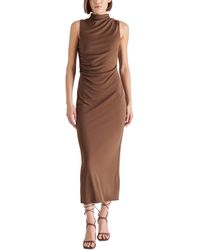 Steve Madden - Mo Funnel Neck Matte Jersey Dress - Lyst
