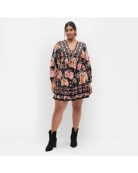 City Chic - Plus Size Devine Mini Border Dress - Lyst
