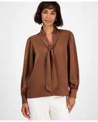 Tahari - Bow-neck Tie Blouse - Lyst