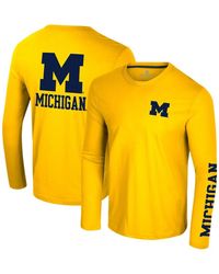 Colosseum Athletics - Michigan Wolverines Logo Lockup 3-hit Active Blend Long Sleeve T-shirt - Lyst