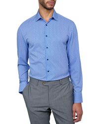 Con.struct - Recycled Slim Fit Stripe Dot Performance Stretch Cooling Comfort Dress Shirt - Lyst
