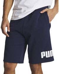 PUMA - Regular-fit Big Logo-print Fleece 10" Shorts - Lyst