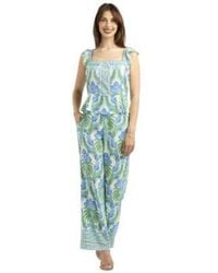Bcx - Printed Flutter Sleeve Square Neck Top Wide Leg Mid Rise Pant Set - Lyst