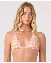 Roxy - Printed Mini Tiki Tri Halter Swim Bikini Top - Lyst